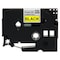 Brother 12mm (1/2") Black on Yellow Laminated Label Tape (8m/26.2') TZE631 - alternate 2